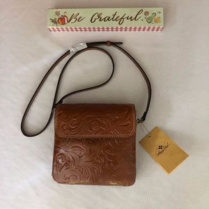 Patricia Nash Tooled Balluri Crossbody.  Brown